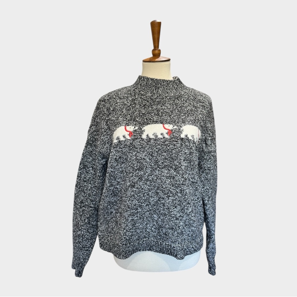 LOFT Gray Sweater with Polar Bear Design #238